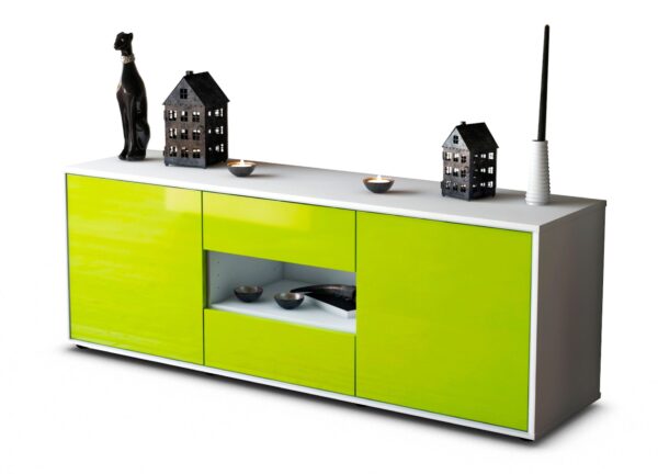 Lowboard Antonella, Grün (136x49x35cm)
