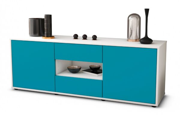 Lowboard Antonella, Türkis (136x49x35cm)