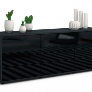 Lowboard Allegra, Schwarz (136x49x35cm)