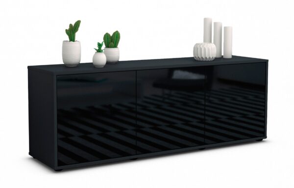 Lowboard Allegra, Schwarz (136x49x35cm)