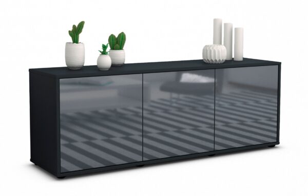 Lowboard Allegra, Grau (136x49x35cm)