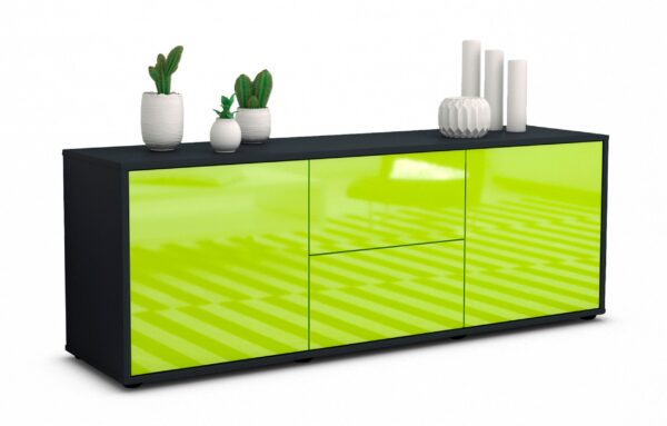 Lowboard Alma, Grün (136x49x35cm)