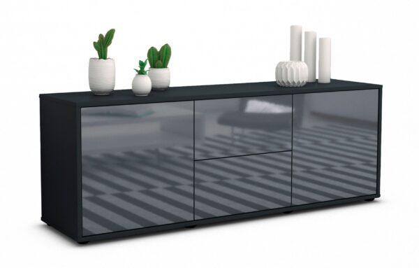 Lowboard Alma, Grau (136x49x35cm)