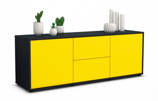 Lowboard Alma, Gelb (136x49x35cm)