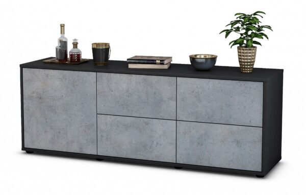 Lowboard Aloisia, Beton (136x49x35cm)