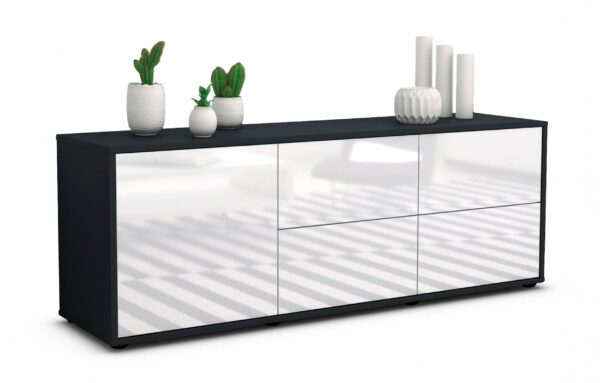 Lowboard Aloisia, Weiß (136x49x35cm)
