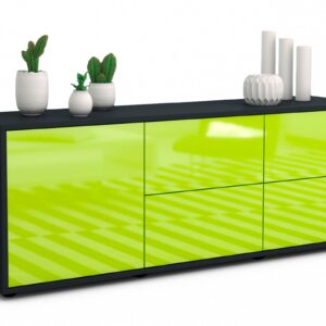 Lowboard Aloisia, Grün (136x49x35cm)