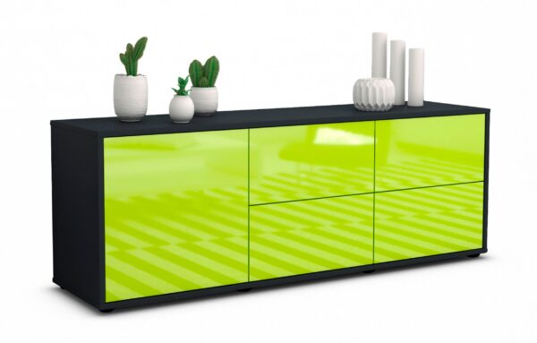 Lowboard Aloisia, Grün (136x49x35cm)