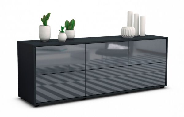 Lowboard Alva, Grau (136x49x35cm)