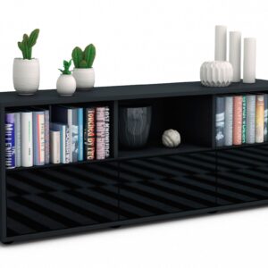 Lowboard Amalia, Schwarz (136x49x35cm)