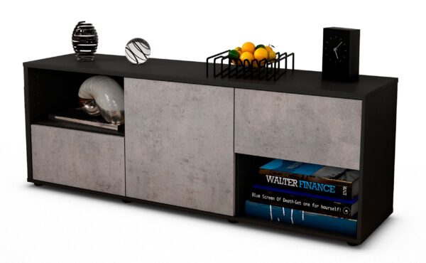 Lowboard Ambra, Beton (136x49x35cm)