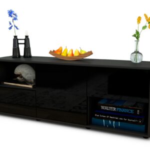 Lowboard Ambra, Schwarz (136x49x35cm)