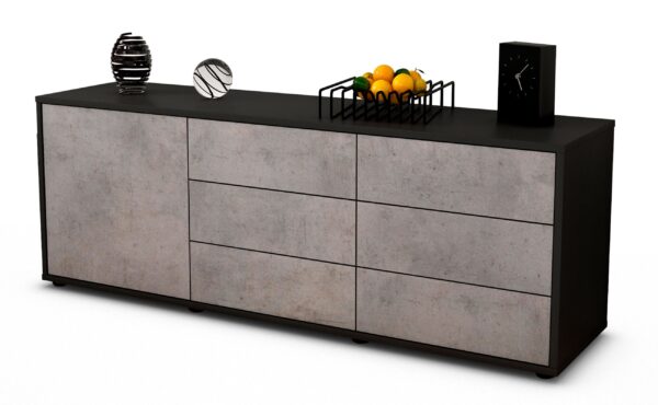 Lowboard Amedea, Beton (136x49x35cm)