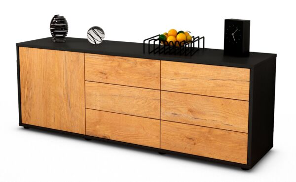 Lowboard Amedea, Eiche (136x49x35cm)