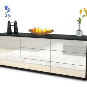 Lowboard Amedea, Weiß (136x49x35cm)