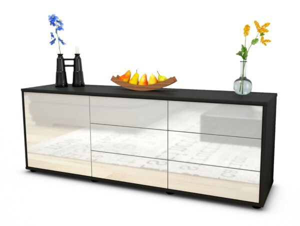 Lowboard Amedea, Weiß (136x49x35cm)