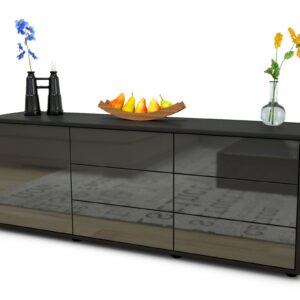 Lowboard Amedea, Grau (136x49x35cm)