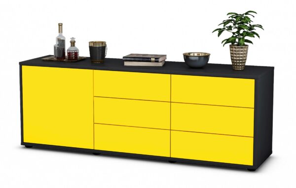 Lowboard Amedea, Gelb (136x49x35cm)