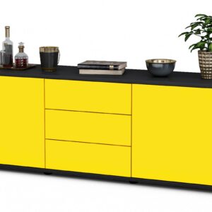 Lowboard Ameline, Gelb (136x49x35cm)