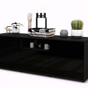 Lowboard Ameriga, Schwarz (136x49x35cm)