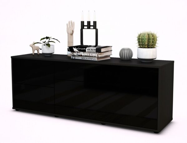 Lowboard Anais, Schwarz (136x49x35cm)