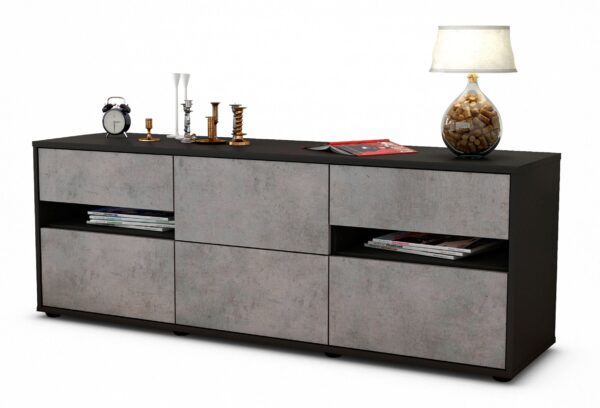 Lowboard Andrea, Beton (136x49x35cm)