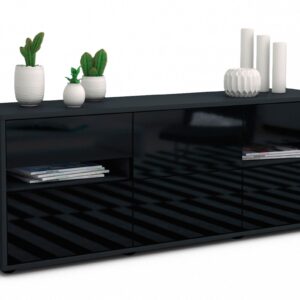 Lowboard Andrea, Schwarz (136x49x35cm)