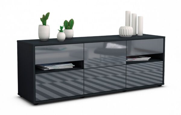 Lowboard Andrea, Grau (136x49x35cm)