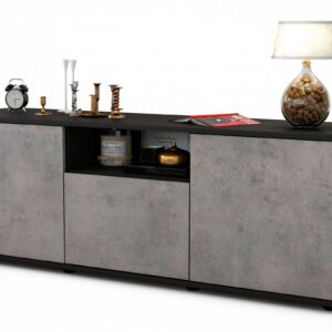 Lowboard Andreana, Beton (136x49x35cm)