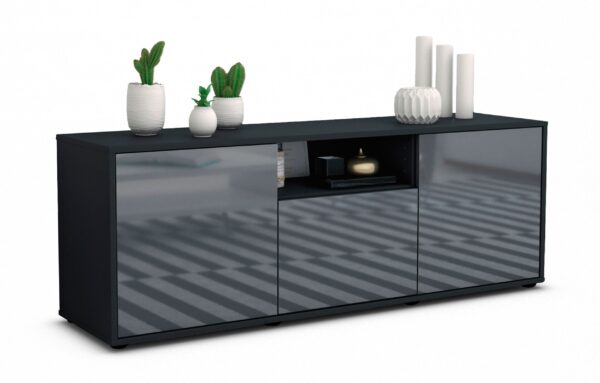 Lowboard Andreana, Grau (136x49x35cm)