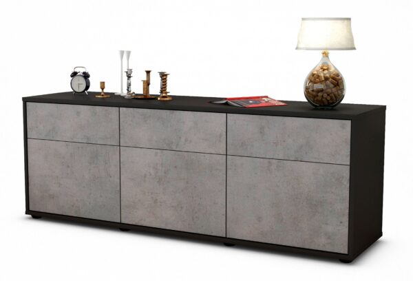 Lowboard Angela, Beton (136x49x35cm)