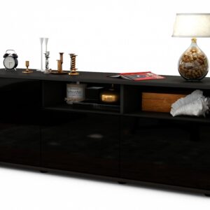 Lowboard Angelina, Schwarz (136x49x35cm)