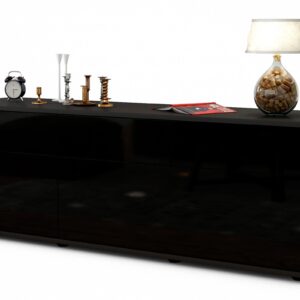 Lowboard Anjelika, Schwarz (136x49x35cm)
