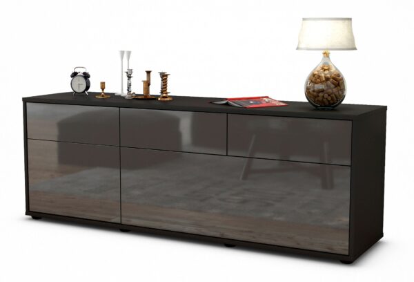 Lowboard Anjelika, Grau (136x49x35cm)