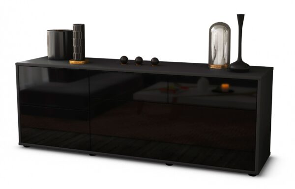 Lowboard Anna, Schwarz (136x49x35cm)