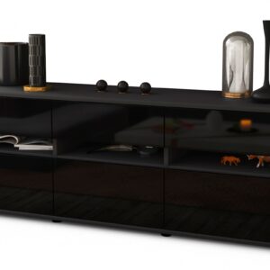 Lowboard Annalena, Schwarz (136x49x35cm)