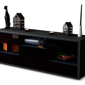 Lowboard Annina, Schwarz (136x49x35cm)