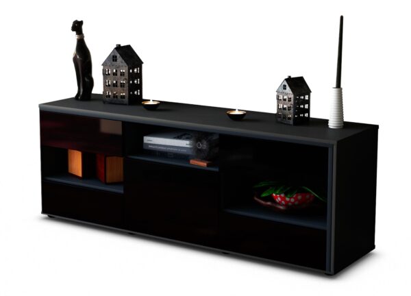 Lowboard Annina, Schwarz (136x49x35cm)
