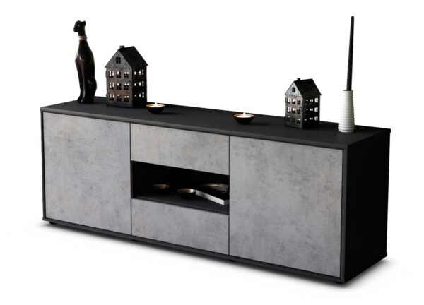Lowboard Antonella, Beton (136x49x35cm)