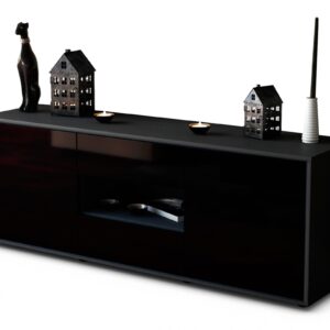 Lowboard Antonella, Schwarz (136x49x35cm)