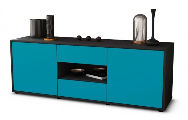 Lowboard Antonella, Türkis (136x49x35cm)