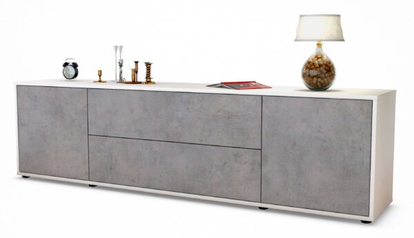 Lowboard Aquilina, Beton (180x49x35cm)