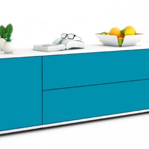 Lowboard Aquilina, Türkis (180x49x35cm)