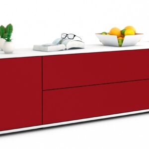 Lowboard Aquilina, Bordeaux (180x49x35cm)