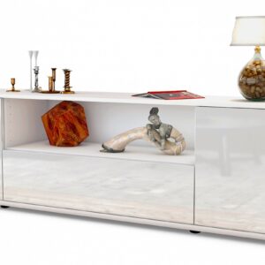 Lowboard Arbnora, Weiß (180x49x35cm)