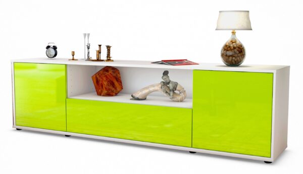 Lowboard Arbnora, Grün (180x49x35cm)