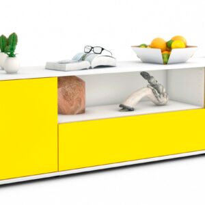 Lowboard Arbnora, Gelb (180x49x35cm)