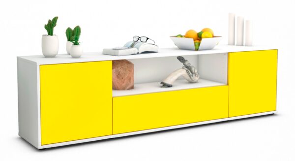 Lowboard Arbnora, Gelb (180x49x35cm)