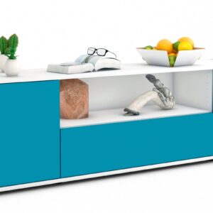Lowboard Arbnora, Türkis (180x49x35cm)