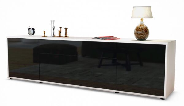 Lowboard Aria, Schwarz (180x49x35cm)